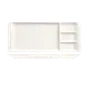Libbey BW-3331 - 15" x 6¼" Rectangular 4‑Compartment Porcelain Tray, Ultra Bright White, Three 1¾ oz Wells - 12/Case 1 image