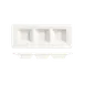 Libbey BW-6719 Tray, 6.5" x 2.5", 3 Square Wells, Rectangular Porcelain, Ultra Bright White - 24/Case 1 image