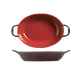 Libbey CBC-004 - 32 oz Oval Ceramic Baking Dish 12" x 6-5/8" Chili Finish 350°F - 6/Case 1 image