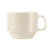 Libbey END-4 - 7 oz Cream White Porcelain Cup, Stackable, 2-5/8" H x 3-1/8" T x 4" D - 36/Case 1 image