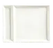 Libbey SL-900 - Slate Rectangular China Plate 9" x 7", Ultra White Porcelain, 2-Compartment - 24/Case 1 image
