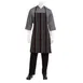 Chef Works A550-BWR-0 Bib Apron, 34-1/4"L x 27"W, Black/White/Red Stripes, 65/35 Poly/Cotton 1 image