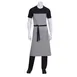 Chef Works AB038-BLK-0 Bib Apron, 39.5"L x 35"W, Adjustable Contrast Ties, Black, Cotton/Poly Denim 1 image