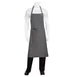 Chef Works ABCXX002-BSL-0 Bib Apron, 40"L x 39"W, Neck Strap, Pocket, Cotton Denim, Black‑Steel Gray 1 image