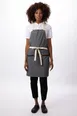 Chef Works ABN06-IBW-0 Bib Apron, 31-1/2"L x 32-1/2"W, 2 Pockets, Adjustable Neck, Cotton, Stone Blue 1 image