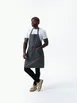Chef Works ABN10-BLN-0 Bib Apron, Unisex, Adjustable Neck Strap, 100% Cotton, Black, 35" x 37" 1 image