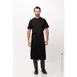 Chef Works ACN01-BLK-0 Bib Apron, 40"L x 43"W, Elastic Neck Strap, Pocket, Black 65/35 Poly/Cotton 1 image