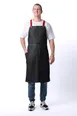 Chef Works ACS01S-BLK-0 Bib Apron, 40.4"L x 39"W, Unisex, 100% Cotton, Black, 2 Pockets 1 image