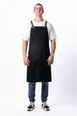 Chef Works ACS01S-JBK-0 Bib Apron, 40.4"L x 39"W, Unisex, 100% Cotton, Jet Black, 2 Pockets 1 image