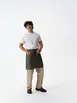 Chef Works AHN10-OLN-0 - Olive Natural Waist Apron, 36" Length, 22" Width, 100% Cotton 1 image