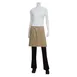 Chef Works ALWCD026-NAT-0 Waist Apron, 19"L x 28"W, Natural 100% Cotton Denim Khaki Double Pockets 1 image