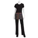 Chef Works AW054-BLK-0 - Black 12"L x 23"W Waist Apron, 100% Cotton Denim, 3 Pockets 1 image