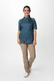 Chef Works CBZ03W-TEA-XS Chef Coat, Zip Front with Snap Collar, Teal Polyester Mesh, 62/38 Blend, XS 1 image