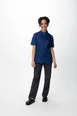 Chef Works CBZ04W-OCB-L Women's Chef Coat, Short Sleeve Zipper, Ocean Blue, Size L, 62/38 PolyCotton 1 image