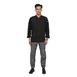 Chef Works CES04-BLK-L Valencia Knit Chef Coat, Large Black Poly‑Cotton Twill, Snap Closure, Panels 1 image