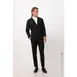 Chef Works CQZ01-BBK-4XL - Men's Chef Coat, Long Sleeve, Black 4XL, 70/30 Poly Rayon, Zip Front 1 image
