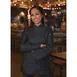 Chef Works EXWDZ002-BLK-2XL Chef Coat, 2XL Black 100% Cotton Denim, Roll‑Up Sleeves, 2‑Way Zipper 1 image