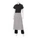Chef Works F24 -BWP-0 Waist Apron, 32"L x 27-1/2"W, Black Pinstripe, 65/35 Poly/Cotton, Patch Pocket 1 image
