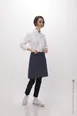 Chef Works F28-Nav-0 Navy Bistro Waist Apron, 19"L X 27.5"W, Poly/Cotton, 2 Pockets - 1/Case 1 image