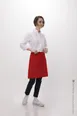 Chef Works F28-Red-0 Bistro Waist Apron, 19"L X 27.5"W, Poly/Cotton, Red - 1/Case 1 image