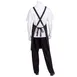 Chef Works F35 -BWP-0 Bib Apron, 35.5"L x 31"W, Ties, 2 Pockets, 65/35 PolyCotton, Black Pinstripe 1 image