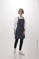 Chef Works F53 NAV-0 Bib Apron, 30-1/2"L x 24"W, Adjustable Neck, 2 Pockets, 65/35 Poly Cotton, Navy 1 image