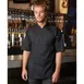 Chef Works K150-BLK-M Bistro Chef Coat, Double‑Breasted, Black Medium, 65/35 Poly‑Cotton Twill 1 image