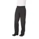 Chef Works PINB-000-XS Pants, XSmall Black with White Pin Stripes, Poly/Cotton, Baggy Waistband 1 image