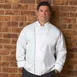 Chef Works TRCC-WHT-L - L White PolyCotton Chef Coat, Double‑Breasted, Long Sleeves, Cuffs, Piping 1 image