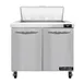 Continental Refrigerator SW36N8 36" Two Section Sandwich / Salad Prep Table w/ 2 Doors, 8 Pans 1 image