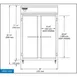 Continental Refrigerator 2FN 52" 2-Solid Door Reach-In Freezer, Top Mounted, 48 cu. ft., Stainless Steel Front 5 image