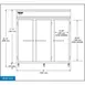 Continental Refrigerator 3RN 78" 3-Section Reach-In Refrigerator w/ 3 Solid Doors, Stainless Steel Front Aluminum Exterior, 70 cu.ft. 2 image