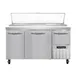 Continental Refrigerator PA60N 60" Pizza Prep Table w/ 2 Full & 1 Half Doors, 19 cu. ft. 4 image