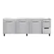 Continental Refrigerator RA93N 93" Worktop Refrigerator w/ 3 Full & 1 Half Doors, Stainless Steel Flat Worktop 4 image
