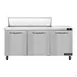 Continental Refrigerator SW72N12 72" 3-Door Sandwich and Salad Prep Table, 12 Pans, Stainless Steel Exterior 1 image