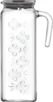 LAV HORECA BLG120 PK222 Glass Pitcher, 42 1/4 oz (1.25 Qt) Jug with Gray Lid, Glass - 2/Case 1 image