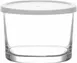 LAV HORECA CDZ324 TFPK0002 - Clear Glass Round Container with Lid, 8 1/8 oz, <1 Qt Capacity - 12/Case 1 image