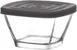 LAV HORECA DEL210 PK222 - Clear Glass Square Container with Gray Lid, 10.5/8 oz 0.33 qt - 12/Case 1 image