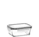 LAV HORECA KYO215 TFPK222 - Glass Container with Gray Lid, 12.5 oz (5¼"×3⅞"×2"), 6/Case 1 image