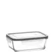 LAV HORECA KYO217 PK222 Food Container 25 3/8 oz Clear Rectangular with Locked Gray Lid - 4/Case 1 image