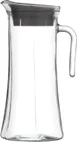 LAV HORECA OSL140 PK222 Oslo Glass Pitcher, 47 3/8 oz (1.4 Qt), Gray Lid, H 10 1/8", - 2/Case 1 image