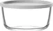 LAV HORECA PAT214 PK0002 - 27 oz Glass Container with White Lid, 2.875" H x 5.625" Ø, 6/Case 1 image