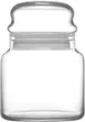 LAV HORECA PHU063 PK0002 Phuket Jar 21.5 oz (1‑2 Qt) Clear Glass Container White Lid - 6/Case 1 image