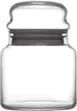 LAV HORECA PHU063 PK222 Phuket Jar, 21.5 oz (1.5 Qt) Clear Glass Container with Gray Lid - 6/Case 1 image