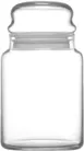 LAV HORECA PHU090 PK0002 Phuket Jar, 30 3/8 oz (1‑2 Qt) Glass Container with White Lid - 6/Case 1 image