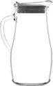 LAV HORECA SOF180 PK222 Glass Pitcher, 60.9 oz, 9" Tall, Gray Lid, Lime Glass with Handle - 2/Case 1 image