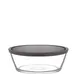 LAV HORECA WRS218 PK222 - Clear Glass Food Container with Gray Lid, 38.25 oz (0.5 Qt) - 2/Case 1 image