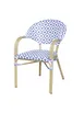 Plantation Prestige 2191100-0490 - Belize Arm Chair, Aluminum Frame, Blue/White Tapis Weave Seat, 24in Width 1 image