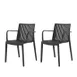 Plantation Prestige 2721100-02 Grayton Stackable Outdoor Arm Chair, Resin Frame, Gray Finish, 18in Seat Height 2 image