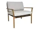 Plantation Prestige 8260600-0248145 Bali Lounge Chair, 31.5"W x 32"D x 31"H, Sunbrella Remix Silk 48145 Upholstery, Aluminum Frame, Golden Oak Finish, Arm Chair 1 image